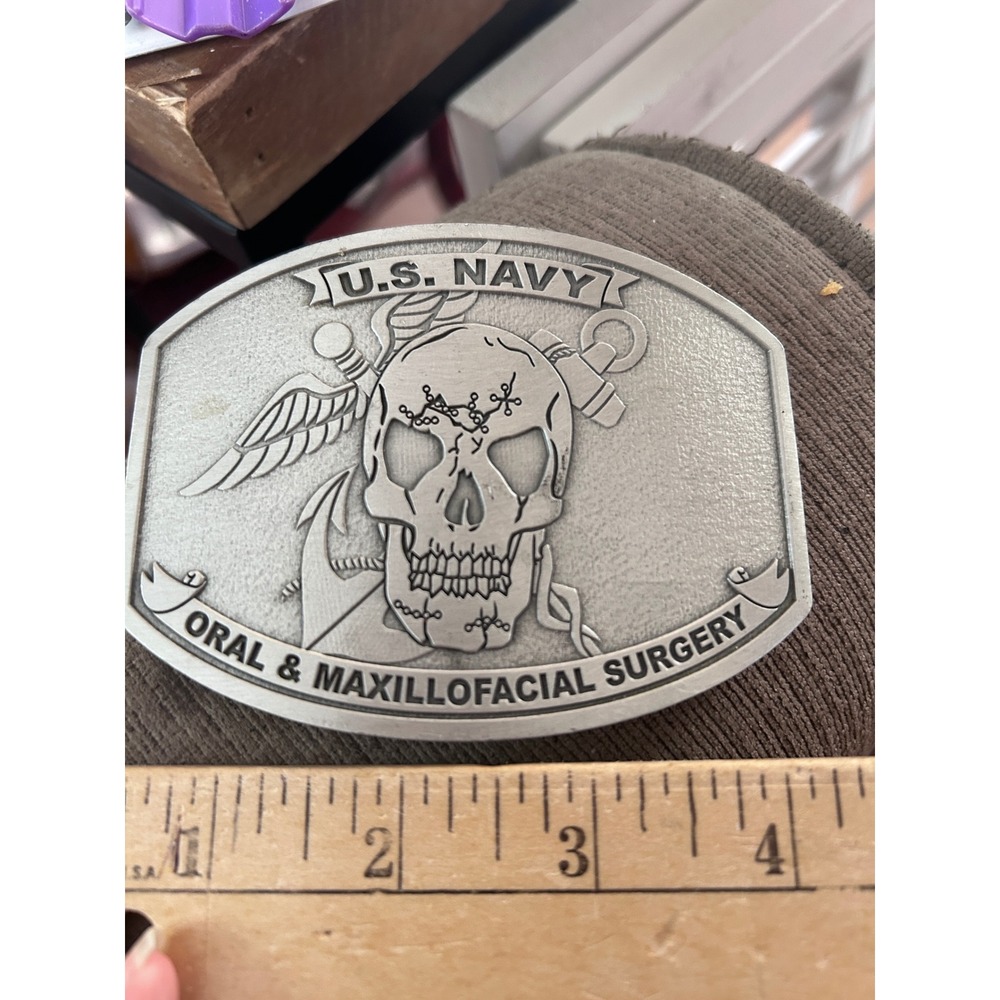 U.S. Navy Oral & Maxillofacial Surgery Skull Belt‎ Buckle Military